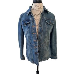 Cato Women's sz M Jean Denim Jacket Button Down Western Rodeo Classic